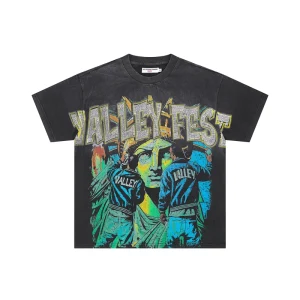Washed and distressed short-sleeved T-shirt Washed and distressed short-sleeved T-shirt